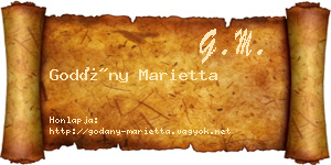 Godány Marietta névjegykártya
